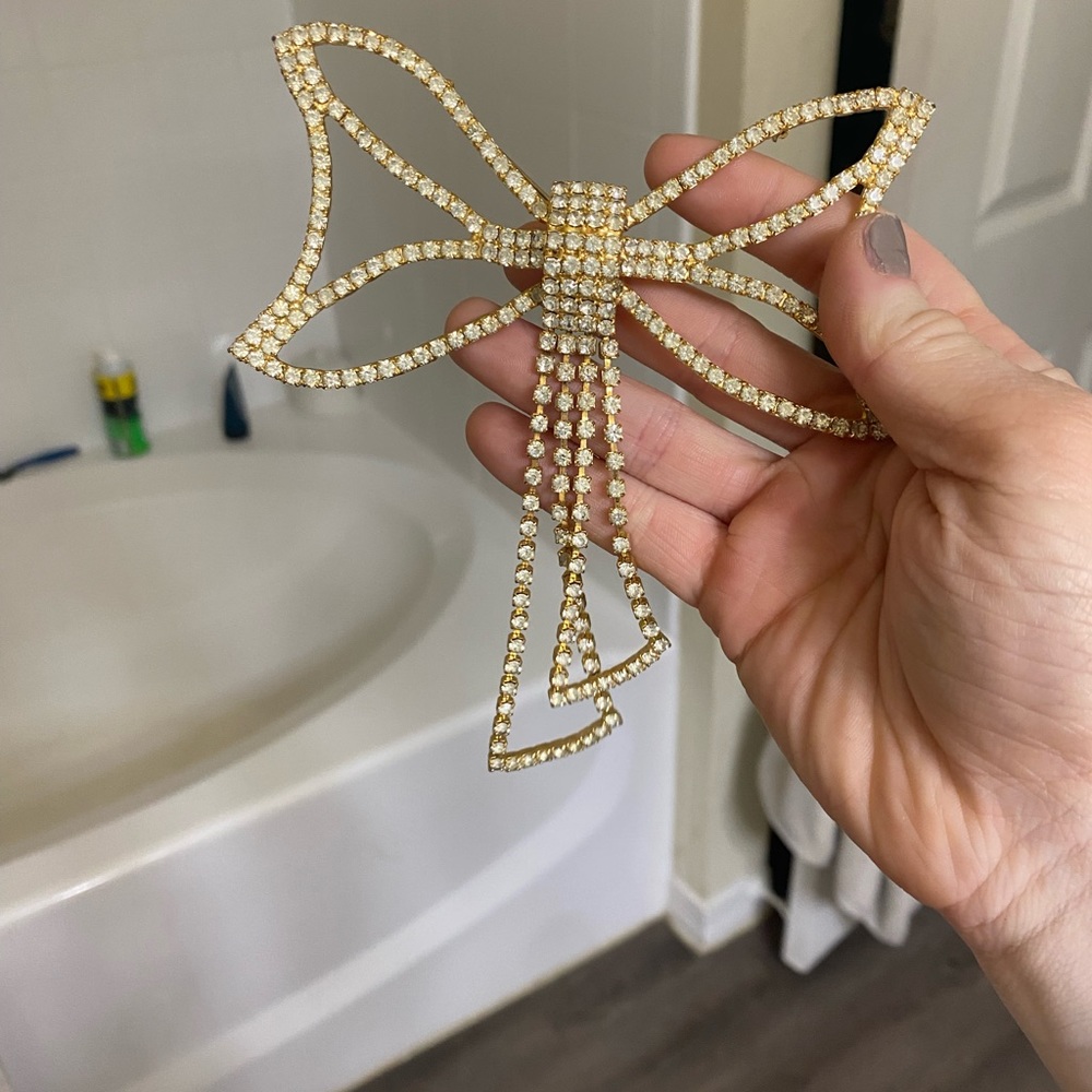 Vintage rhinestone bowtie brooch - Picture 5 of 5